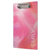 トレンディーピンク白マーブル水彩 クリップボード (左)