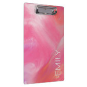トレンディーピンク白マーブル水彩 クリップボード (右)