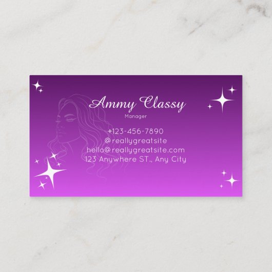 トレンディーピンク美容師かわいいモダンサロン 名刺 (裏面)