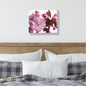 トレンディーピンク赤面さくらんぼ花モダン花 キャンバスプリント (インサイチュ (寝室))