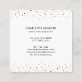 トレンディーピンク金ゴールドグリッター紙吹雪名刺 スクエア名刺 (裏面)