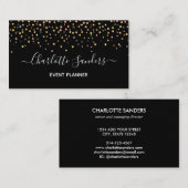 トレンディーピンク金ゴールドグリッター紙吹雪名刺 名刺 (正面/裏面)