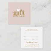 トレンディーピンク金ゴールドタイポグラフィサロンギフト券 割引カード (正面/裏面)
