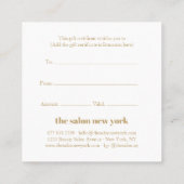 トレンディーピンク金ゴールドタイポグラフィサロンギフト券 割引カード (裏面)