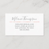 トレンディーピンク金ゴールドマーブルメイクアップヘアサロン 名刺 (裏面)