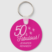 トレンディーピンク50と素晴らしい誕生日 キーホルダー (正面)