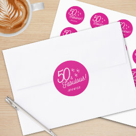 トレンディーピンク50と素晴らしい誕生日 ラウンドシール