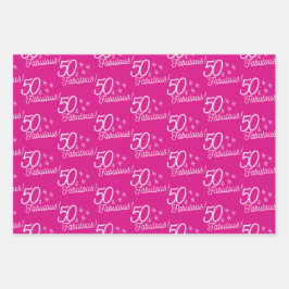 トレンディーピンク50と素晴らしい ラッピングペーパーシート