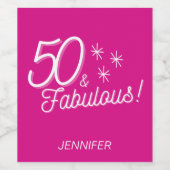 トレンディーピンク50と素晴らしい ワインラベル (シングルラベル)