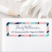 トレンディーピンク&アクアトロピカルフラミンゴ&パームリーフ ラベル (インサイチュ)