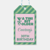 トレンディーピンク&グリーンA Tiniビット30歳の誕生日 ギフトタグ (裏面)