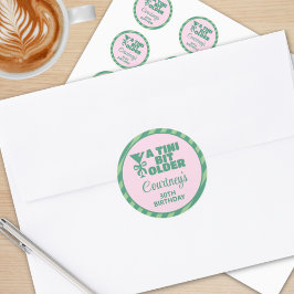 トレンディーピンク&グリーンA Tiniビット30歳の誕生日 ラウンドシール