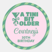 トレンディーピンク&グリーンA Tiniビット30歳の誕生日 ラウンドシール (正面)