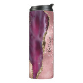 トレンディーピンク&ブラックグリッターアゲート タンブラー (回転左)