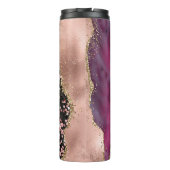 トレンディーピンク&ブラックグリッターアゲート タンブラー (裏面)