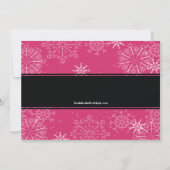 トレンディーピンク&ブラックスノーフレークズホリデーパーティ 招待状 (裏面)