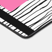 トレンディーピンク&ブラックパーソナライズされた デスクマット (コーナー)