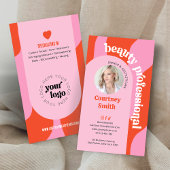 トレンディーピンク&レッドグルーヴィーラッシュ美しいサロンまたはスパ 名刺