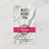 トレンディーピンク、白黒の大理石の名刺。 名刺 (裏面)