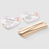 トレンディーピンク&金ゴールドフローラ結婚式 プログラムハンドファン ハンドファン (組立なし)