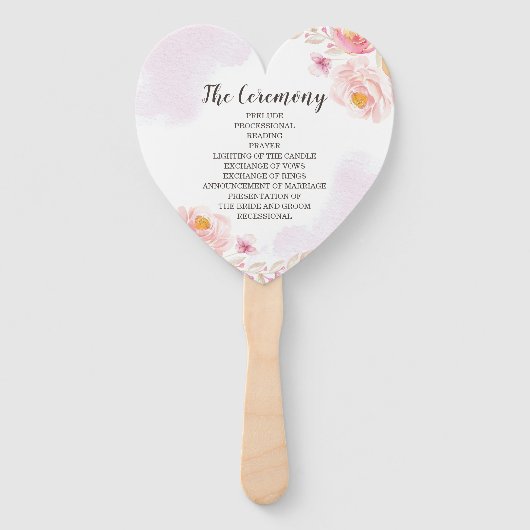 トレンディーピンク&金ゴールドフローラ結婚式 プログラムハンドファン ハンドファン (裏面)