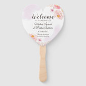 トレンディーピンク&金ゴールドフローラ結婚式 プログラムハンドファン ハンドファン (正面)