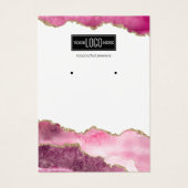 トレンディーピンク&金ゴールド瑪瑙イヤリングディスプレイ (正面)