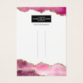 トレンディーピンク&金ゴールド瑪瑙ヘアクリップディスプレイ (正面)