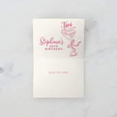 トレンディーピンクA Tiniビット30歳の誕生日 サンキューカード (内部)