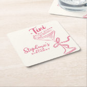 トレンディーピンクA Tiniビット30歳の誕生日 スクエアペーパーコースター (アングル)