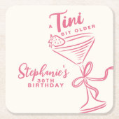 トレンディーピンクA Tiniビット30歳の誕生日 スクエアペーパーコースター (正面)