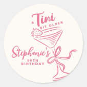 トレンディーピンクA Tiniビット30歳の誕生日 ラウンドシール (正面)