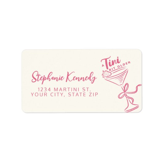 トレンディーピンクA Tiniビット30歳の誕生日 ラベル (正面)