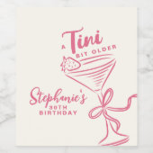 トレンディーピンクA Tiniビット30歳の誕生日 ワインラベル (シングルラベル)