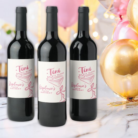トレンディーピンクA Tiniビット30歳の誕生日 ワインラベル