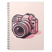 トレンディーピンクDSLRカメラ撮パーソナライズされた影 ノートブック (正面)