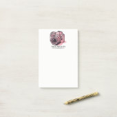 トレンディーピンクDSLRカメラ撮パーソナライズされた影 ポストイット (デスク上)