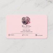 トレンディーピンクDSLRカメラ撮パーソナライズされた影 名刺 (裏面)