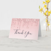 トレンディーピンフェイクク液体グリッターありがとう カード (黄色い花)