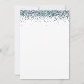 トレンディーピーコックブルーグリッタースウィート16誕生日 招待状 (裏面)