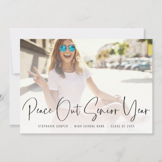 トレンディーピースアウトフォトスクリプト卒業 案内状 (正面)