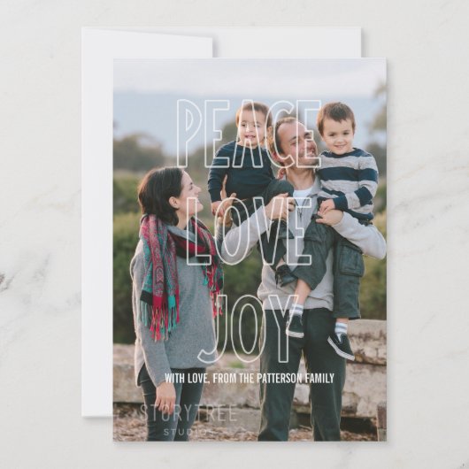 トレンディーピースラブジョイオーバーレイホリデーフラットカード シーズンカード (正面)