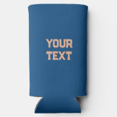 トレンディーピーチとブルーカラーミニマルパーソナライズされた スリム缶クーラー (裏面)