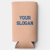 トレンディーピーチとブルーカラーミニマルパーソナライズされた スリム缶クーラー (正面)