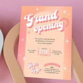 トレンディーピーチピンクサロンスパブティックグランドオープニング 招待状