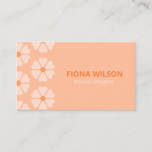 トレンディーピーチファズピンクオレンジフェミニンフローラ 名刺 (正面)