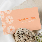 トレンディーピーチファズピンクオレンジフェミニンフローラ 名刺