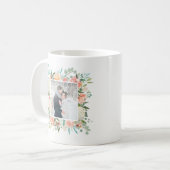 トレンディーピーチフローラ水彩写真付き コーヒーマグカップ (正面左)
