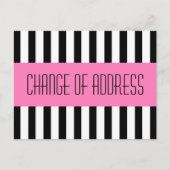 トレンディーファッショナブルなピンクの新しいアドレス移動 案内ポストカード (正面)