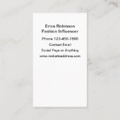 トレンディーファッションインフルエンサーの名刺 名刺 (裏面)